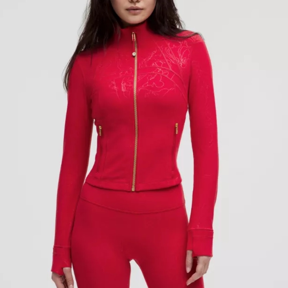 lululemon Define Cropped Jacket - Year Of The Snake Emboss Red